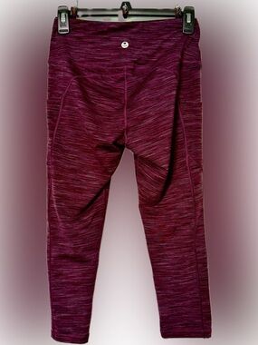 High-Rise Marled Plum Leggings - Performance Fit
